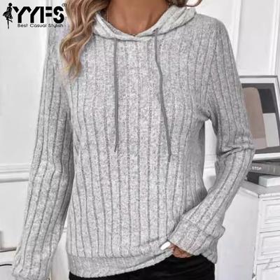 Women's Fashion Casual Solid Color Print Long Sleeve Hooded Hoodies & Sweatshirts