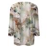 Women's Fashion Casual Round Neck Three Quarter Sleeve Printed T-Shirt Top