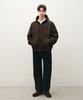 Draw Fit Washed Over Denim Hooded Zip-Up Jacket [Vintage Brown]