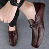 2025 New Men Breathable Casual Summer Shoes Hollow Out Men's Driving Shoes High Quality Male Business Shoes Leather Loafers