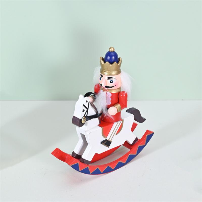 1 Pcs Wood Nutcracker Santa Figure Decoration 25Cm Christmas Santa Claus Nutcracker Holiday Ornaments