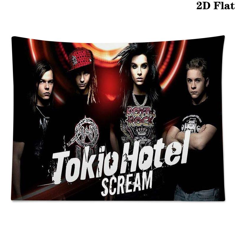 Tokio Hotel Wall Tapestry Aesthetic Wall Hanging Printed Fabric Blanket Decorative Tapestries for Bedroom Living Room Home Decor