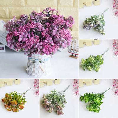1 Bouquet Small Fruits Artificial Plant 7 Branches Wedding Hotel Home Decoration