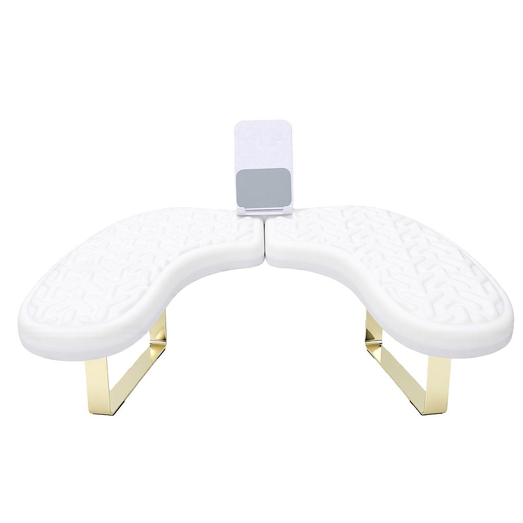 Nail Hand Rest Breathable High Resilience Ergonomic Water Proof U Shaped Manicure Arm Rest for Nail Salon White