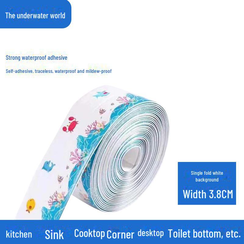 

Водостойкие и устойчивые к плесени самоклеящиеся наклейки для швов на кухнях и в ванных комнатах. 3.2m Roll with Transparent Packaging