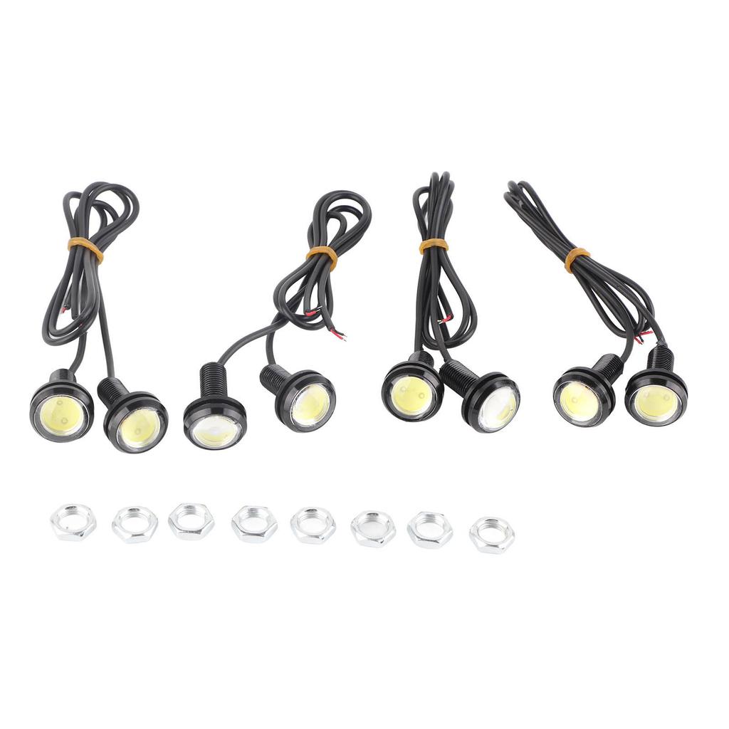 8Pcs Eagle LED Lights White 23mm 12V Aluminium Alloy Waterproof Dustproof LED Car Lights for