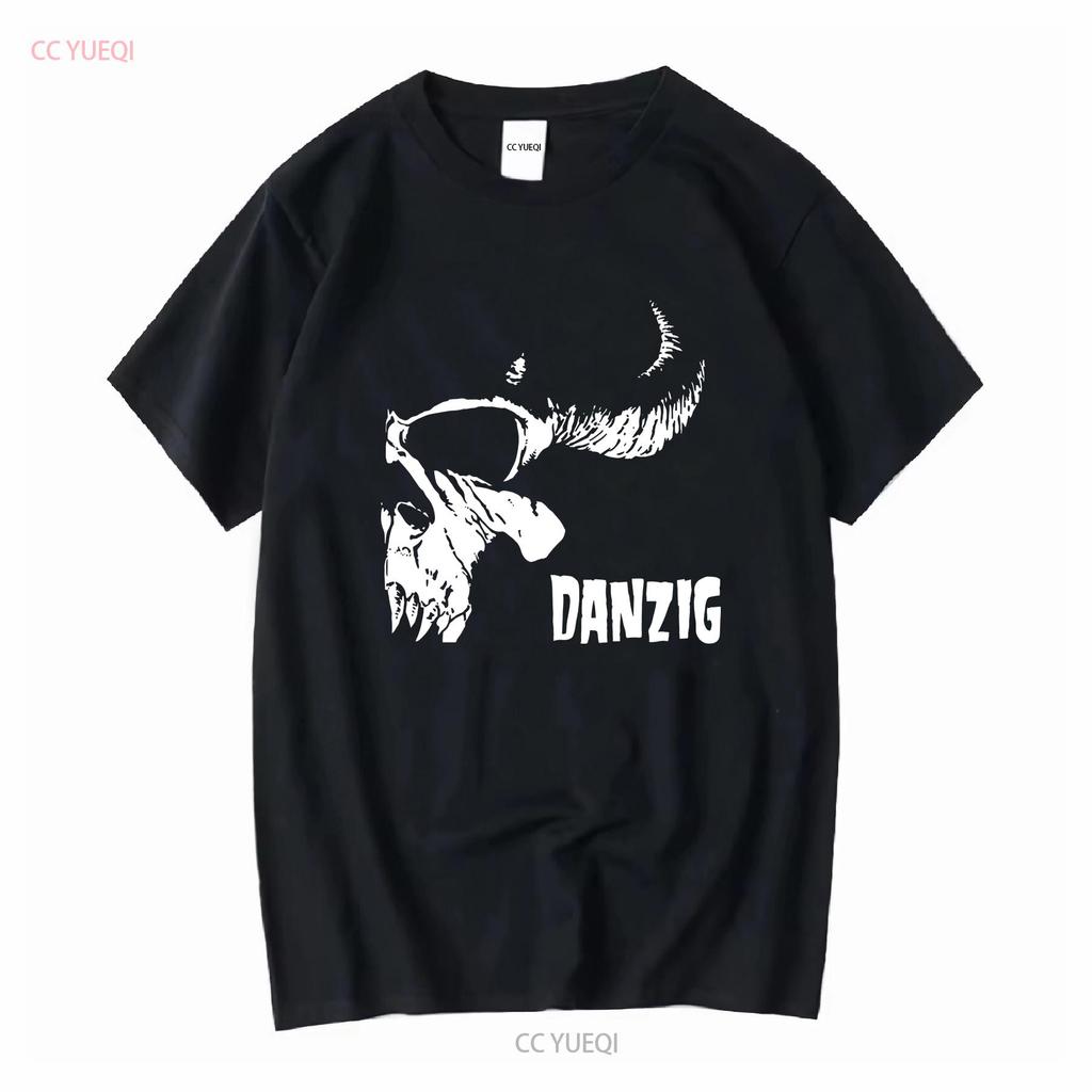 DANZIG Totenkopf T-Shirt Hardrock Blues Rock Metal Punk 80er Crust Lang- oder Kurzarm Vintage Gewaschenes Oberteil für den Alltag