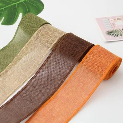 New 4.5M/Roll Crafts Ribbon With Wired Edge Bows DIY Fabric Ribbon Gift Wrapping Bouquets Gifts Packaging Material