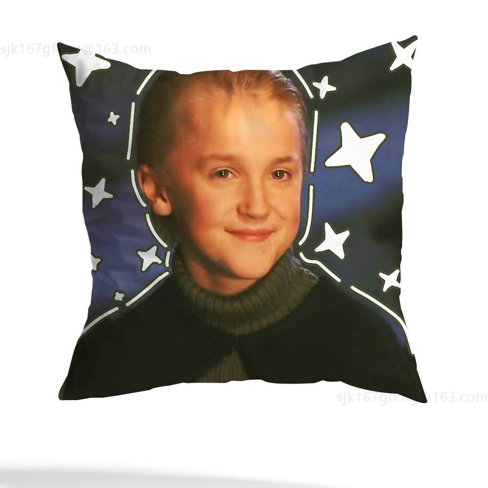 Actor D-Draco M-Malfoy Pillow Case Square Double-Sided Printing Short Plush Sofa Cushion Cover Bedroom Bedside Pillow