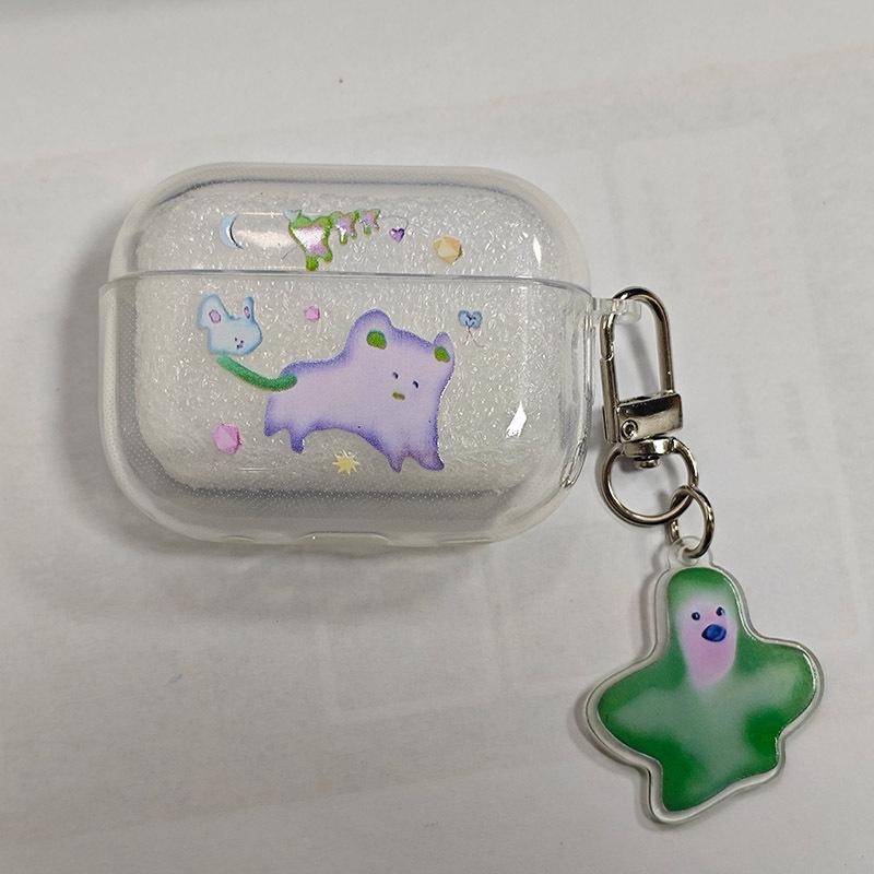 Funny purple kitten pattern earphone case for AirPods 1 1 1 1 pro pro1 earphone case