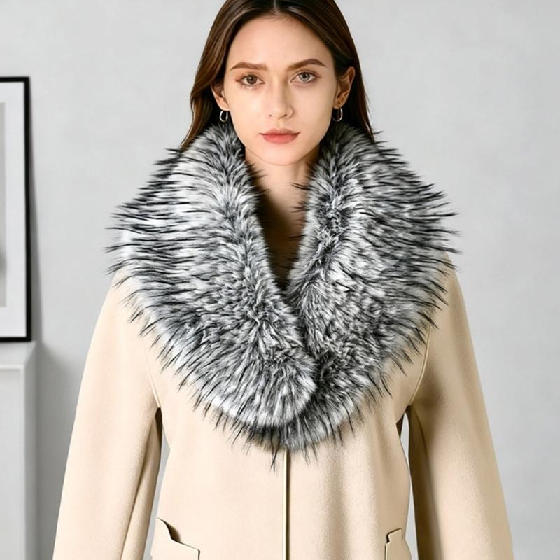 Soft Collar Winter Scarf Warm Plush Shawl For Women Men Lightweight Polyester Cold Weather Accessory