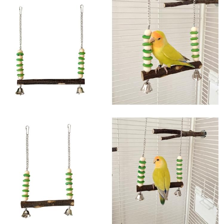Bird Swing Toy Bird Cage Hangable Standing Perches Chewing Grinding Exercising Toy