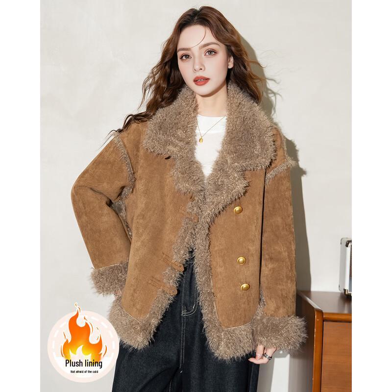 

TERRE BLEUE Women s Faux Shearling Cardigan Jacket L