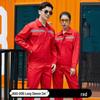 Reflective Polyester Cotton Workwear Set - Durable, Dirt-Resistant Clothes for Spring and Autumn Construction and Workshop Use
