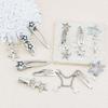 10Pcs/5Pcs Star Pendant Hair Clips Unique Pentagrams Barrettes for Women Hair Accessories Metal Chain Gothic Hair Pins