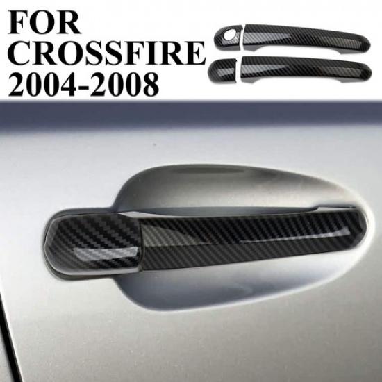 

Carbon Fiber Style Exterior Door Handle Cover Trim Fit For Chrysler Crossfire