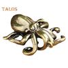 Octopus Ornament Tabletop Retro Alloy Octopus Squid Figurine Solid Metal Collectible Octopus Statue for Home Office Car Decor