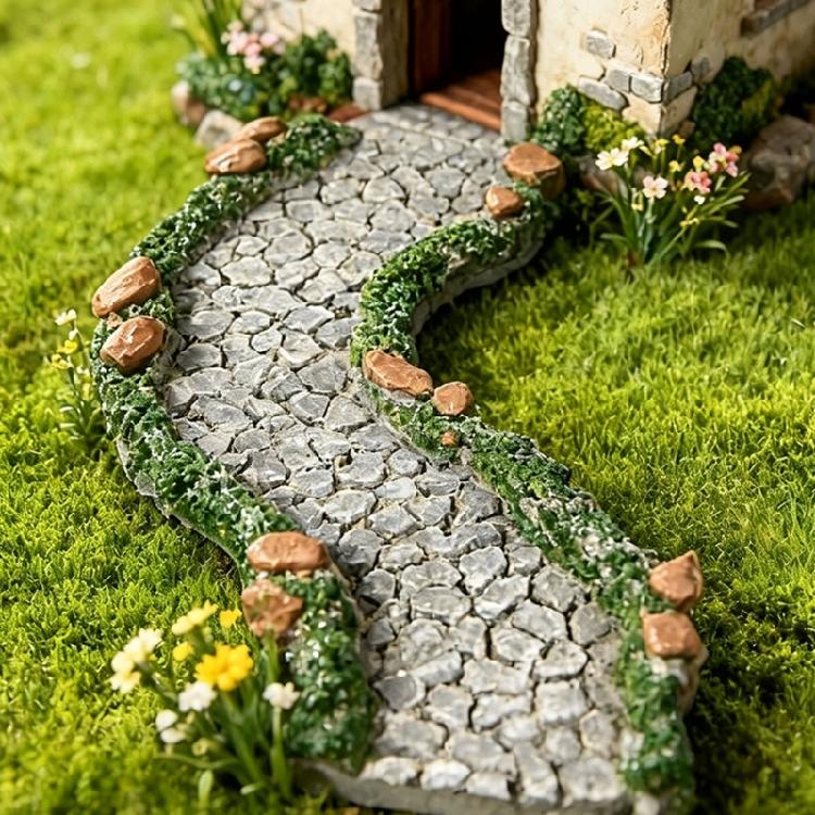 Aquariums Miniature Stone Trail Ornament That Repositions Easily in Small Planter Displays and Model Arrangements