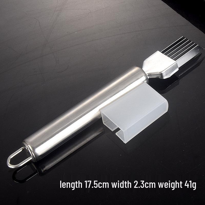 430 Stainless Steel Multifunctional Onion and Vegetable Slicer, Six-Blade Kitchen Tool for Ham, Scallions, and Celery