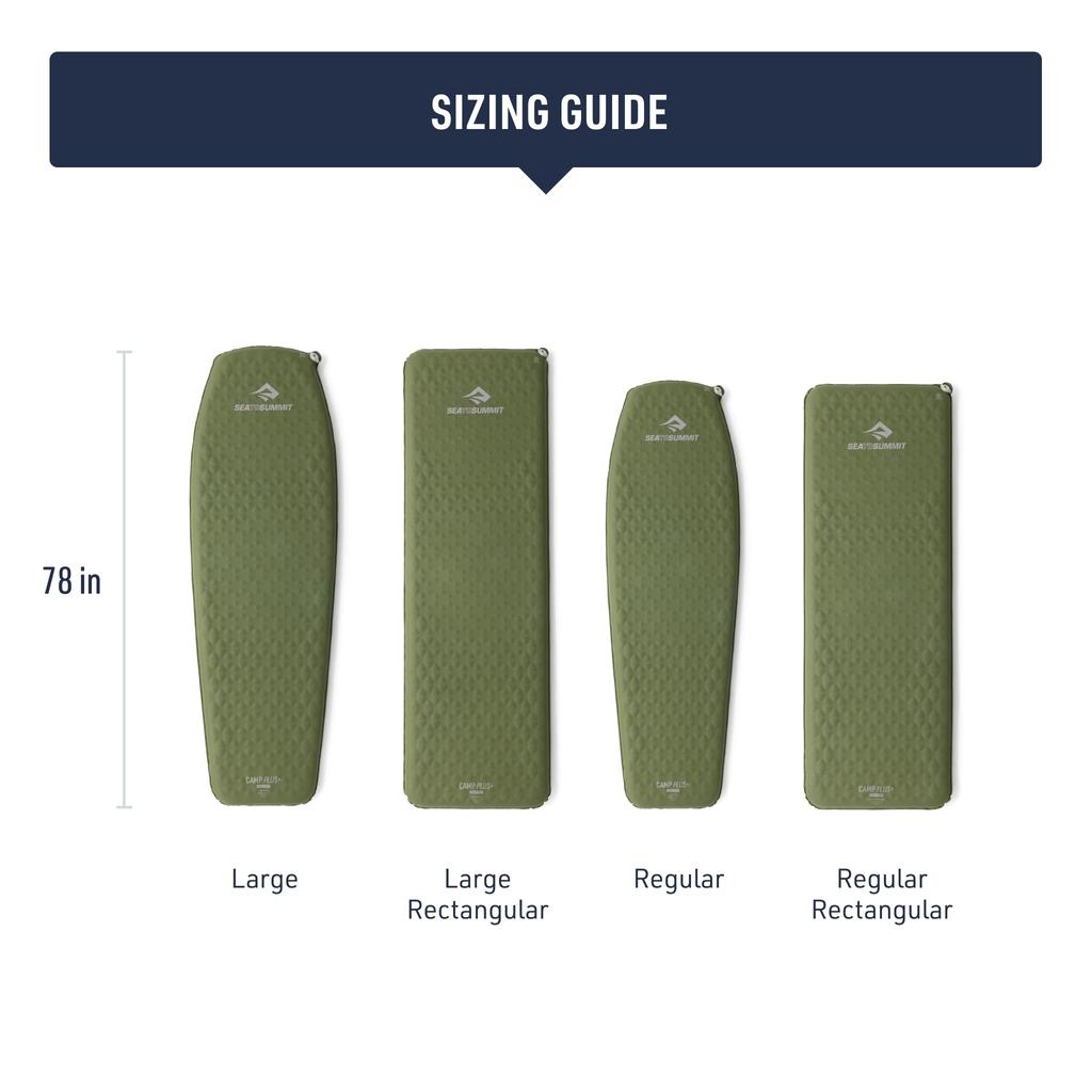 Sea To Summit Camp Plus Self-Inflating Foam Sleeping Mat for Camping - Rectangular - Regular (72 X 25 X 2.6 Inches)