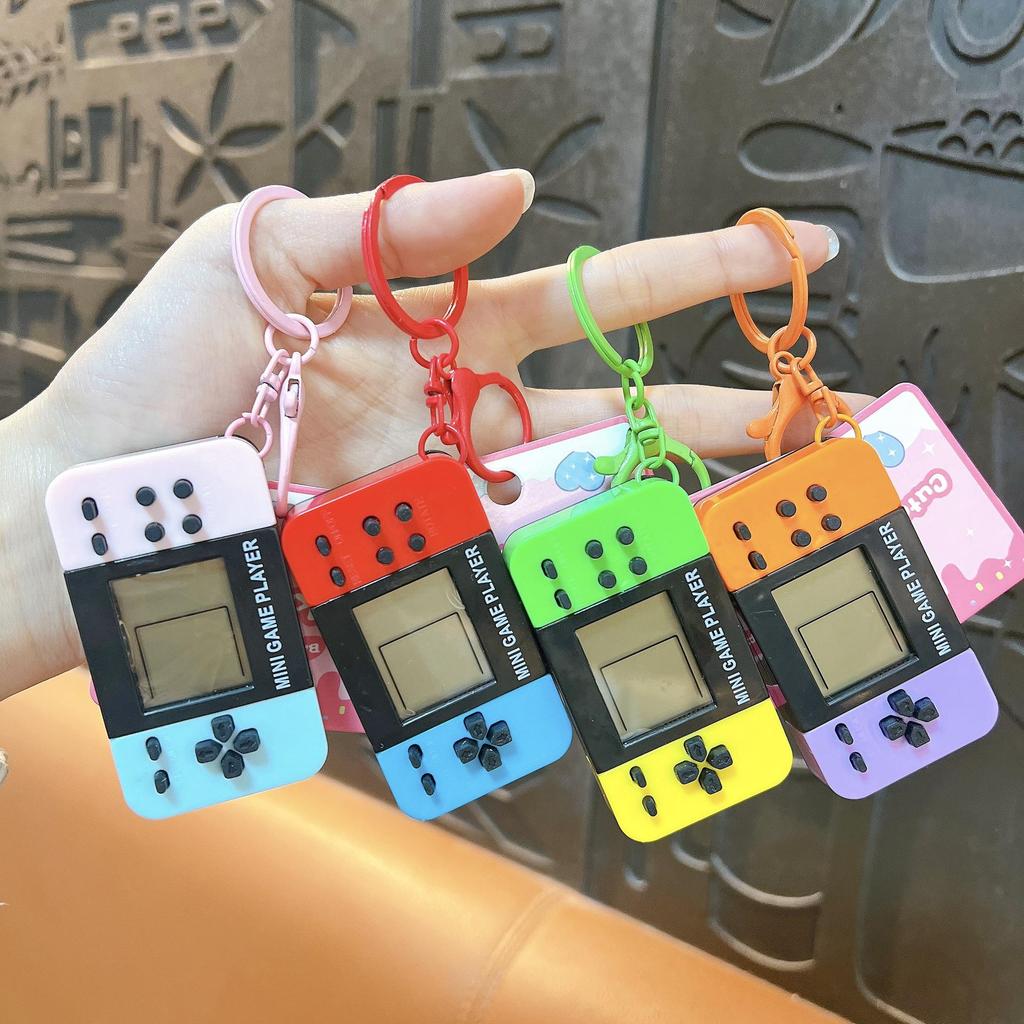 Portable Nostalgic Tetris Game Console Keychain