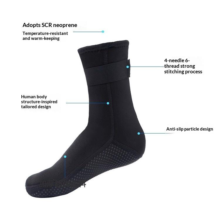 Stock 3mm Men's Diving Socks-Waterproof Material Long Tube Non-Slip & Wear-Resistant for Scuba Snorkeling & Beach Use