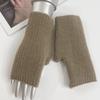 Exposed Finger Cashmere Gloves Hand Protector Knitted Gloves Protable Wrist Gloves  Women Girl