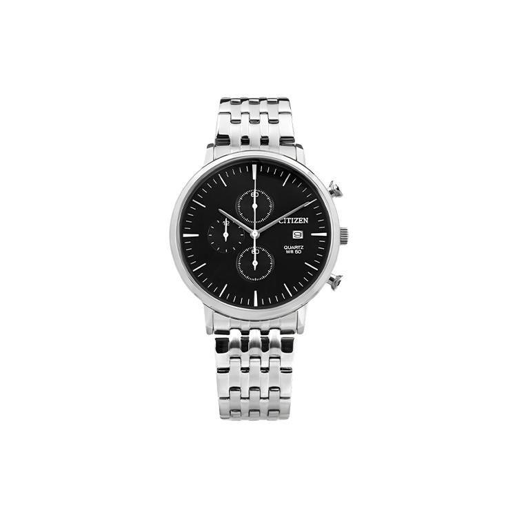 

CITIZEN 50m Water Resistant Quartz Movement Stainless Steel Strap Watch Men s Watches Black Dial AN3610-55E Black Dial