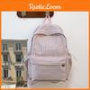 Unisex School Backpack With Cotton Material And Grid Pattern For Daily Commuting