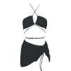 Sexy Strap Gauze Skirt Bikini Three-piece Set Gathers Beach Vacation Seaside Swimsuit