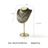 Velvet Necklace Display Stand – Gold Base Jewelry Bust Jewelry Organizer Display Stand Prop Elegant Storage for Accessories