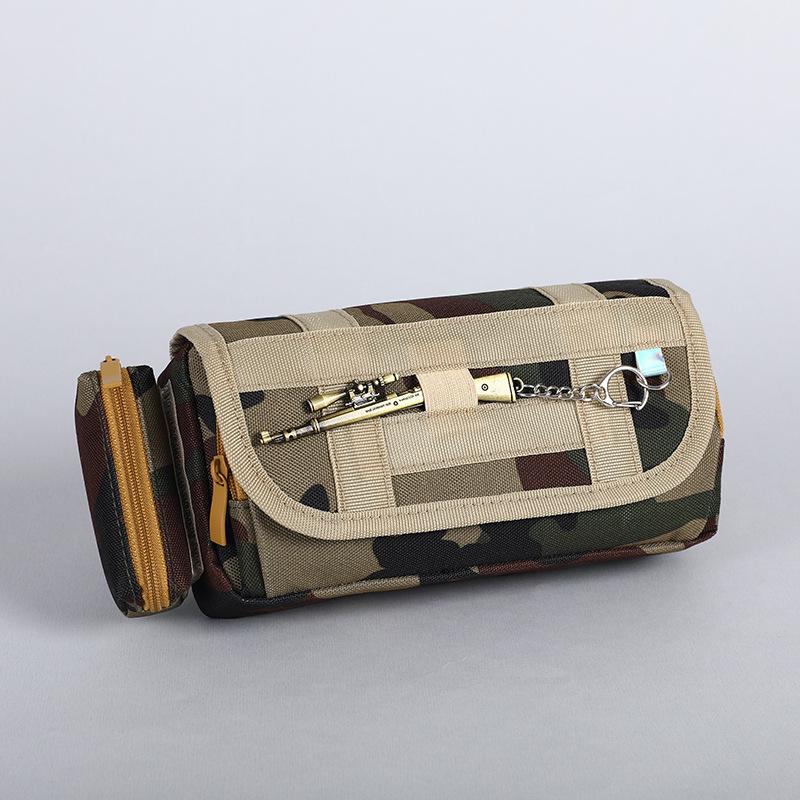 

Многофункциональный пенал Lezhiyuan из камуфляжной ткани Oxford для школьников - вместительная канцелярская сумка с дизайном оружия.