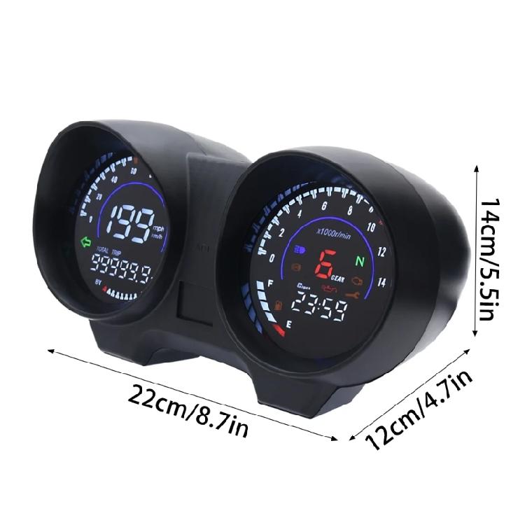 Digital LCD Odometer Dashboard Speedometer Motorbike Instrument Fuel Level Meter