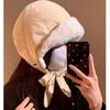 New Down Cotton Hat Women's Winter Velvet Ear Protection Hat Straps Cycling Warm and Cold-proof Skiing Leisure