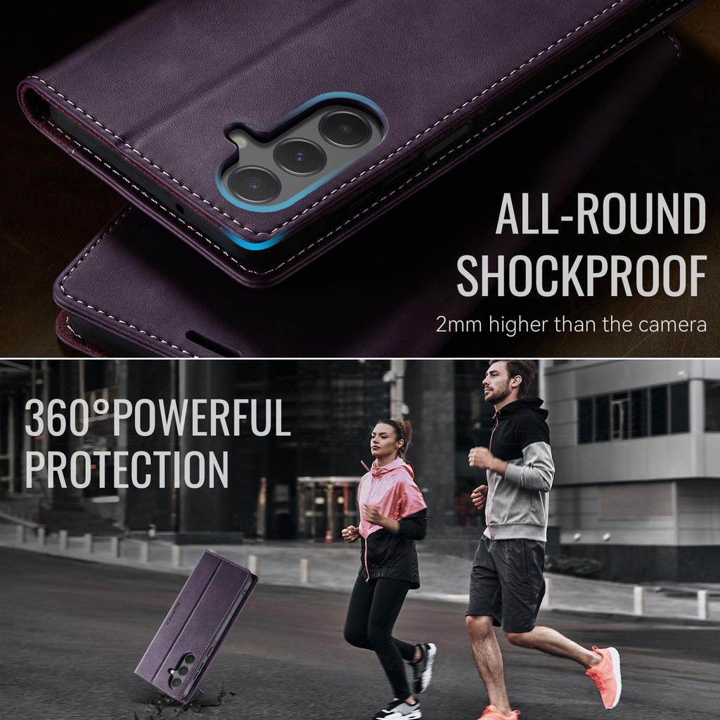 For Samsung Galaxy A55 5G Case CASEME 033 Series RFID Blocking Wallet Stand Calf Texture Leather Phone Cover