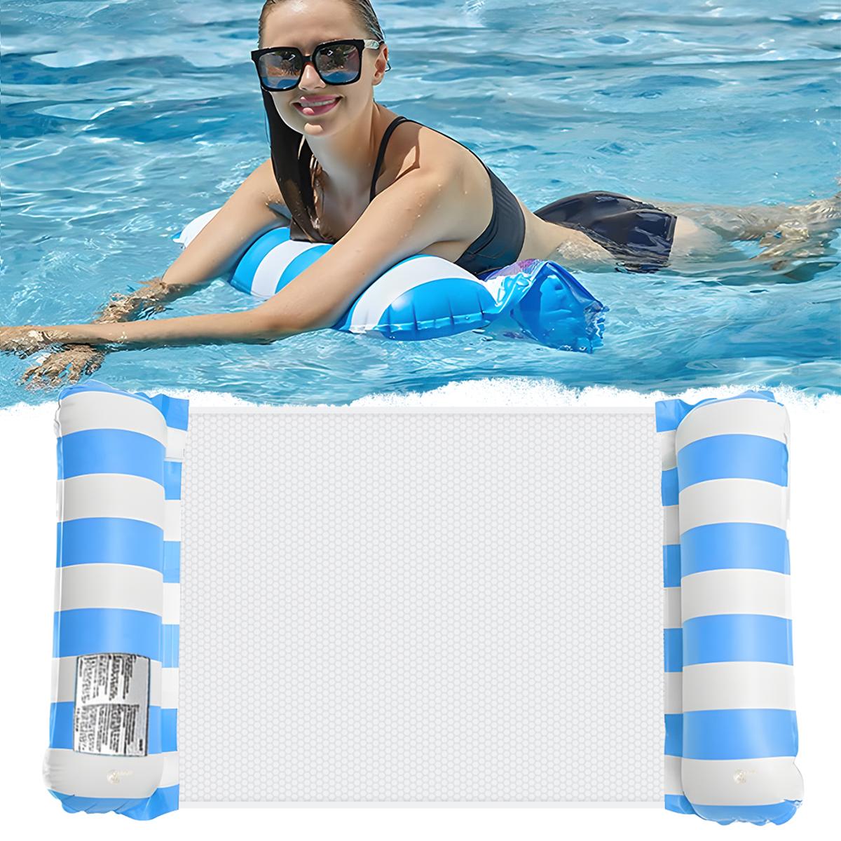 Inflatable Mesh Double-Sided Backrest Floating Drainage Above-Water Lounge Chair Floating Bed Sofa Outdoor Foldable синий