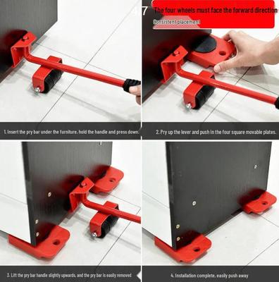 Universal Caster Wheels & Moving Straps with Brakes for Heavy Furniture and Appliances