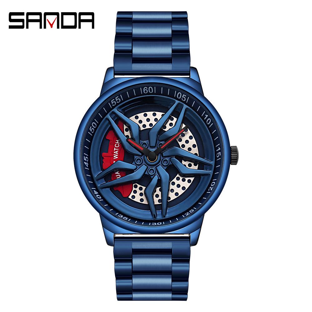 Sanda Meilleure Vente 1088 Montre pour Adolescent: Personnalisé, Cadran Rotatif 3D, Tendance, Quartz Étanche.