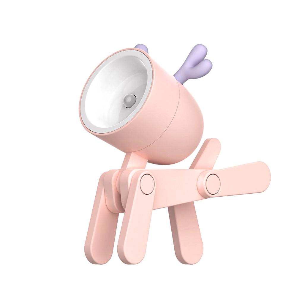 Cartoon Night Light Dětská lampa Mini Deer LED Stolní lampy Roztomilé DIY přenosné s nastavitelným telefonem