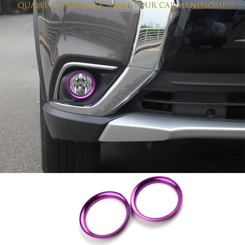 For Mitsubishi Outlander 2016-2020 Purple Alloy Front Fog Light Lamp Ring Trim