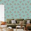 Wallpaper with Small Flowers In Sea and Beige for the Living Room and Bedroom 50x1000
