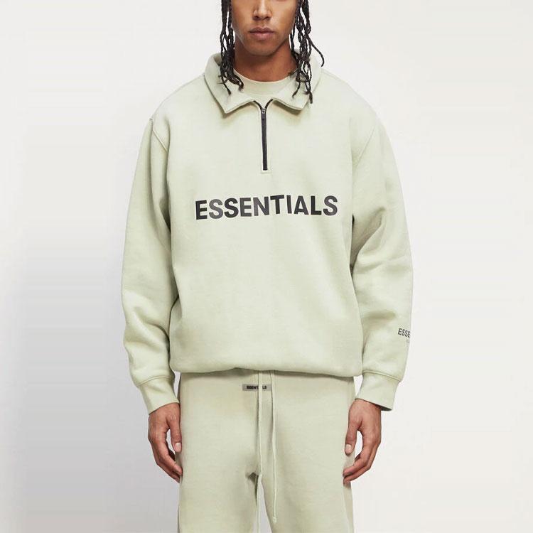 Fear of God Essentials FW20 Half Zip Sweatshirt 'Sage' Men's 0192250500213012