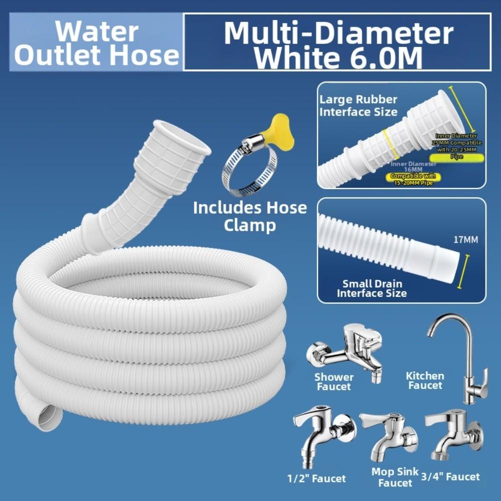 Washer Drain Hose Flexible Drain Pipe Elastic Sealing