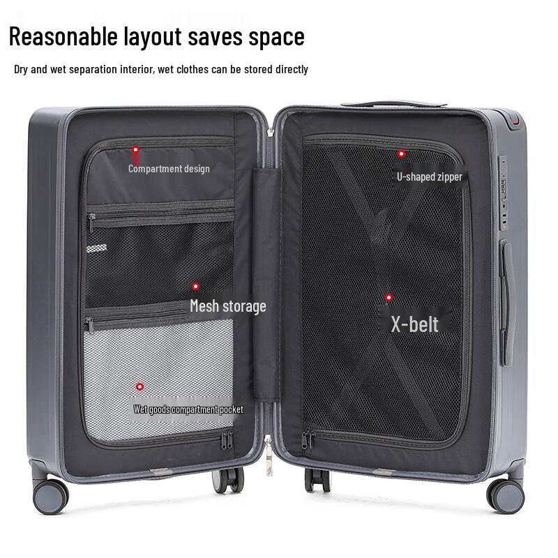 LONE WOLF Stylish ABS&PC Zipper Travel Suitcase
