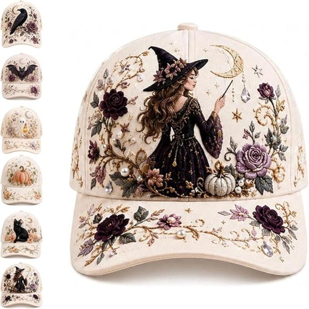 3D Embroidery Halloween Baseball Cap Cotton Material Baseball Hat Party Wear