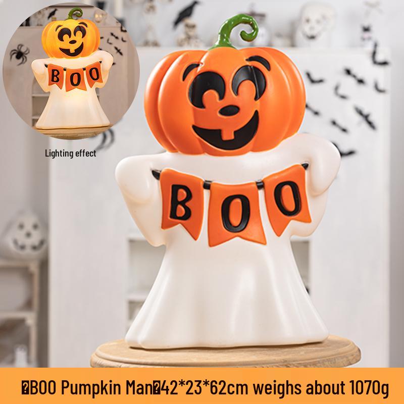 Luminous White Pumpkin Lantern: Large Halloween Decoration for Shopping Malls & Theme Events