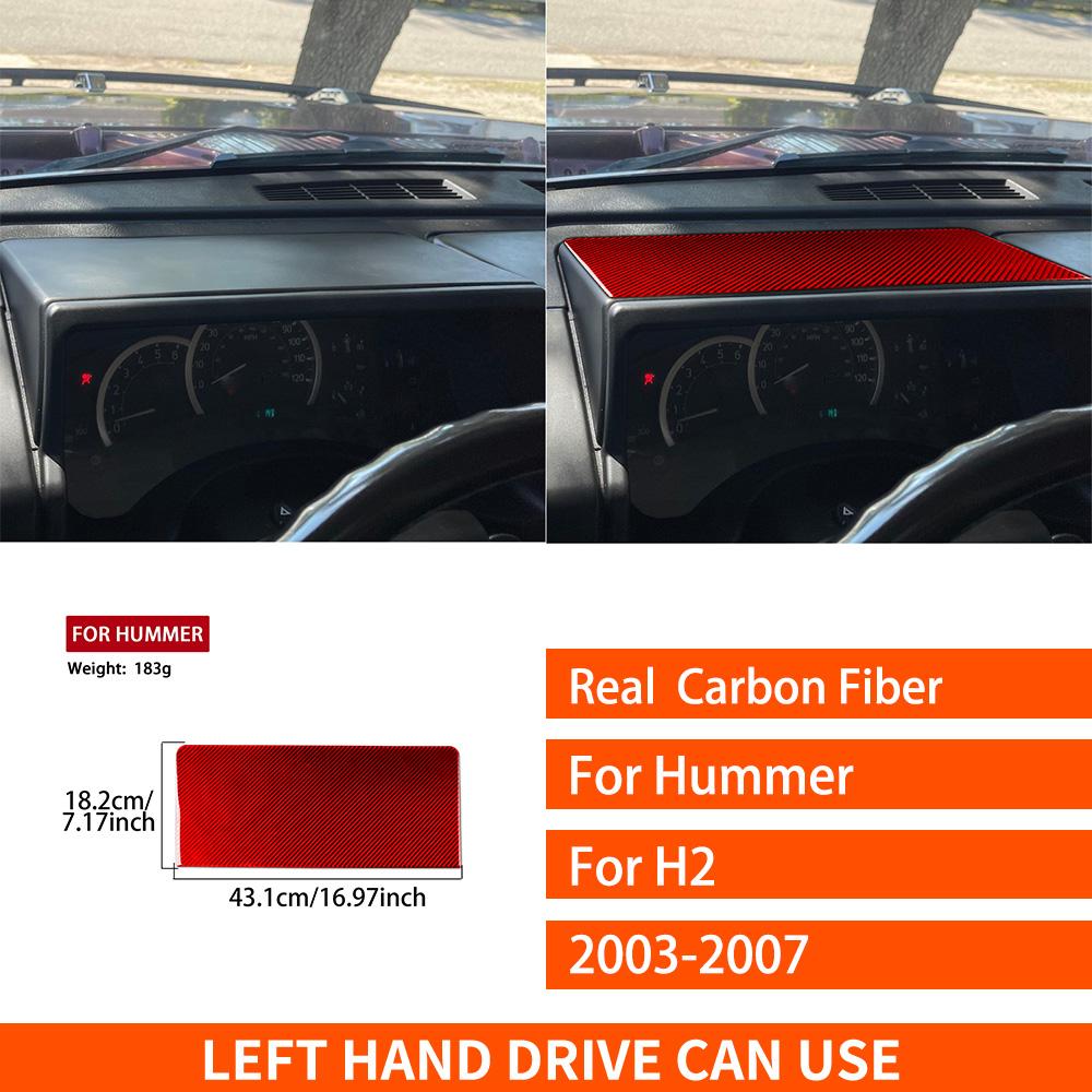 For Hummer H2 2003-2007 2012-2018 Real Carbon Fiber Stickers trument Speedometer Upper Panel Car Accessories decorative