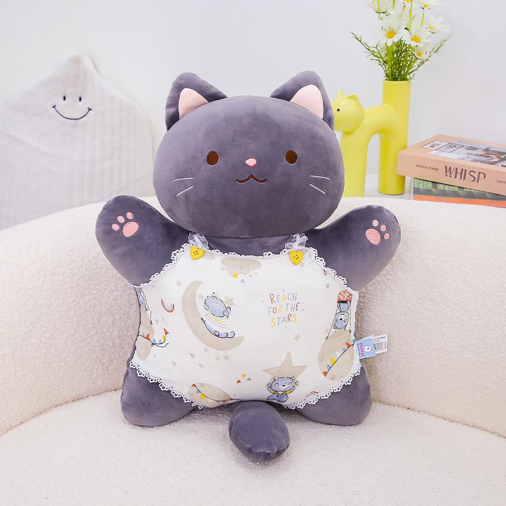 

Gray Cat Plush Pillow With Pp Cotton Filling For Kids And Teens Gift Five Star