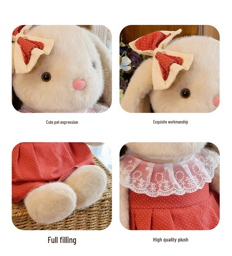 Long-eared Rabbit Plush Toy Skirt-Wearing Doll - Children's Gift