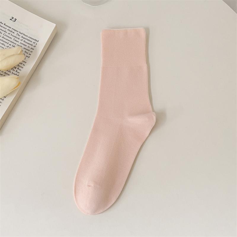 Women Socks Thin Summer New Solid Colorful Plain Crew Socks Casual Girls Trendy Simple Breathable Anti-pilling Loose Socks